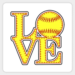 Softball Fastpitch LOVE Stitched Outline 2023 Magnet